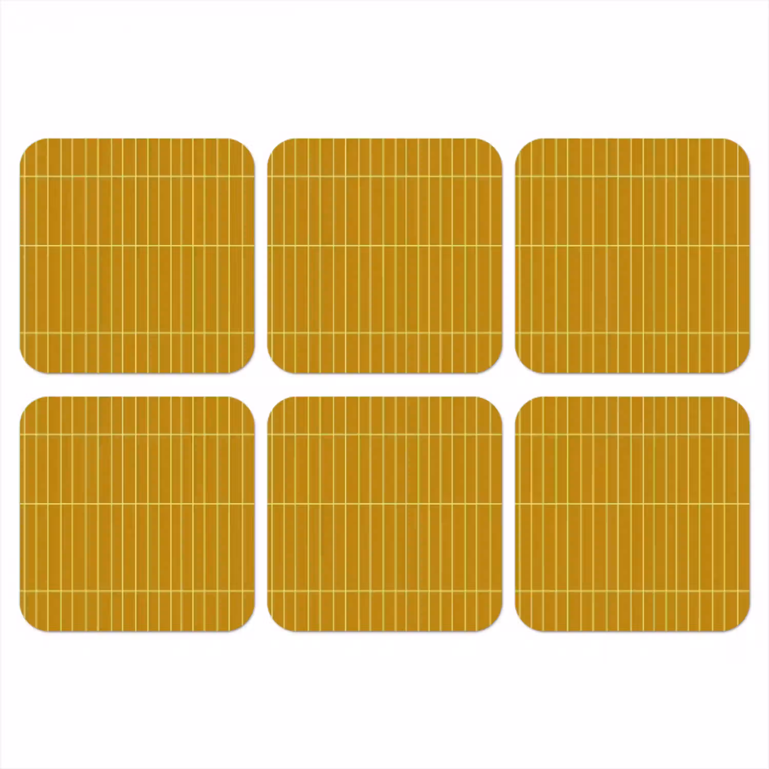 Tegels - Verticaal - Mosterdgeel onderzetter kurk middel 366 -3d