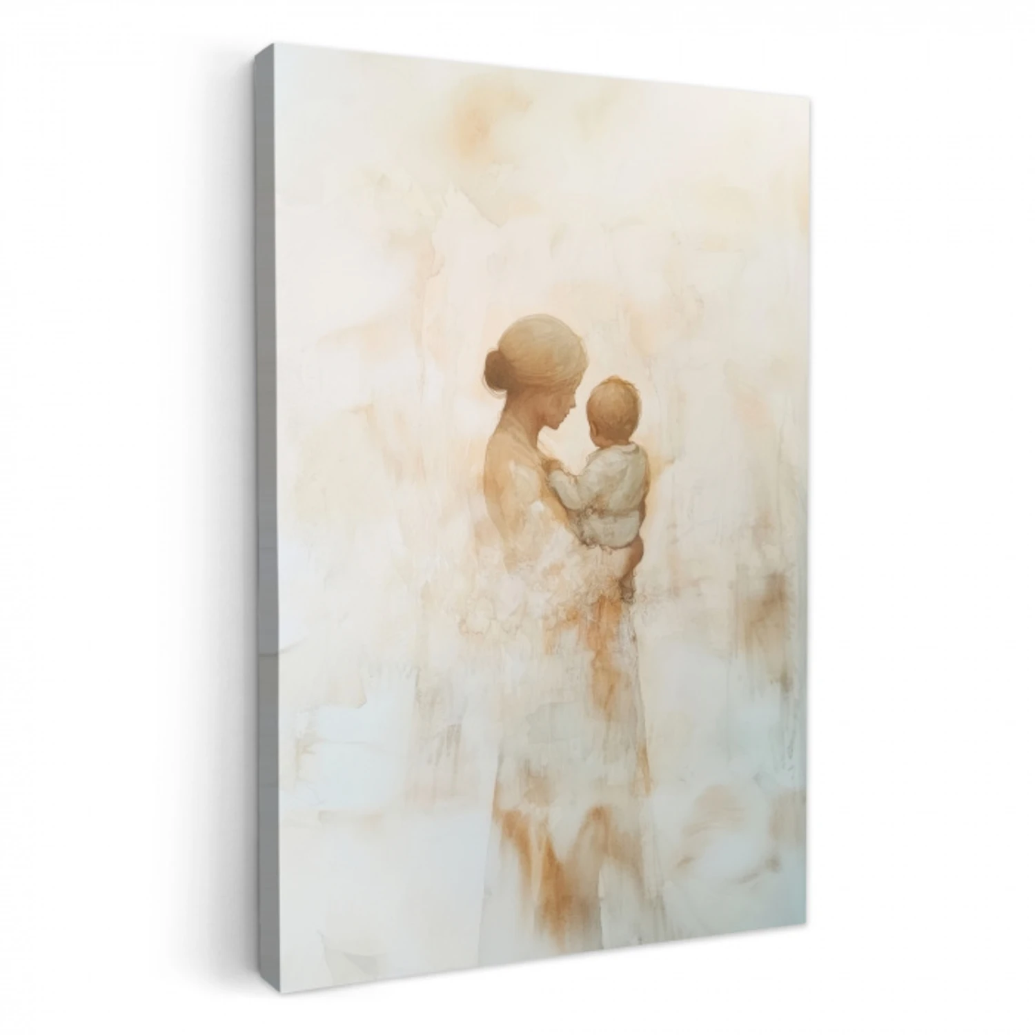 Kind - Moeder - Waterverfschilderij KitchenYeah - Keuken - Canvas klein -3d