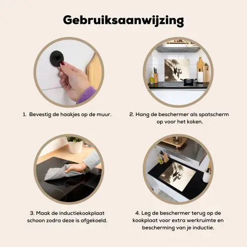 Badkleding - Palmbomen - Schaduw - Tropisch Inductie beschemer met haakjes middel -ky-gebruik-nl
