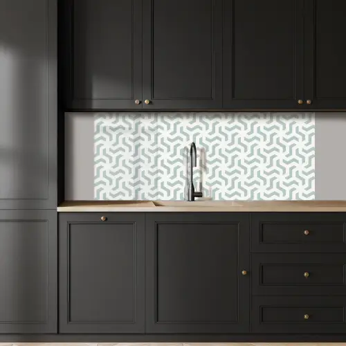 Patronen - Abstract - Groen - Geometrie keuken achterwand 2 middel 871 -sfeer1