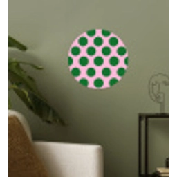 Polkadots - Patroon - Groen Wandcirkel behangsticker klein 186 -sfeer2
