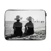 Vrouwen - Zonnehoed - Strand - Zwart - Wit laptophoes neopreen klein -3d