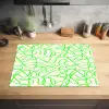 Groen - Lijnen - Abstract - Neon Inductie beschermer vinyl 3mm klein 276 -sfeer5
