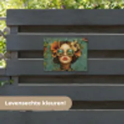 Vrouw - Bloemen - Vlinders - Natuur - Vintage tuinposter los doek klein -sfeer3