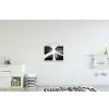 Gebouwen - Lucht - Zwart textielposter latten blank klein -kinderkamer