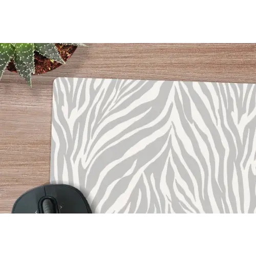Zebra - Motief - Grijs muismat rubber klein 262 -closeup
