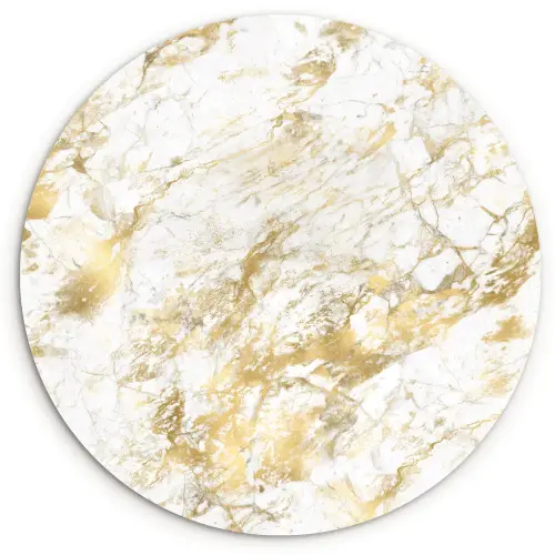 Marmer - Goud - Structuur Wandcirkel kunststof plaat 5mm dik klein 188 -3d