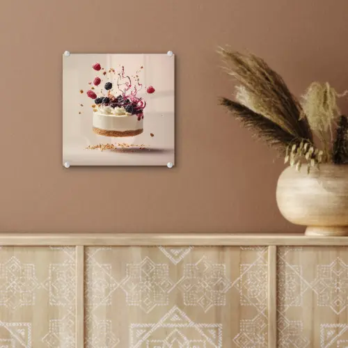 Cheesecake - Eten - Roze - Taart plexiglas 5mm klein -sfeer5