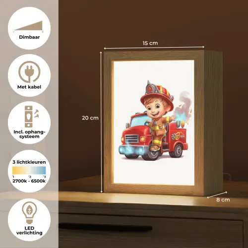 Brandweerwagen - Jongens - Kind - Rood Light Box met kabel klein -USP_NL