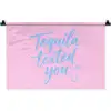 Tequila texted you - Roze - Blauw Wandkleed katoen klein -zz3d