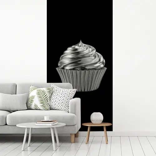 Cupcake - Luxueus - Zilver fotobehang vinyl groot -woonkamer