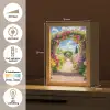 Doorkijk - Bloemen - Kleurrijk - Natuur Light Box met kabel (Tafellamp) klein -USP_NL