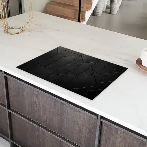 Zwart - Geometrisch - Tegeltjes Inductie beschermer vinyl 3mm klein -sfeer8