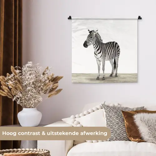 Zebra - Meisjes - Dieren - Kinderen - Jongens Wandkleed katoen klein -sfeer1