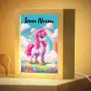 Unicorn - Meisjes - Bloemen - Regenboog - Eenhoorn Light Box met kabel (Kinderlampje) klein -zzzz_3d_website