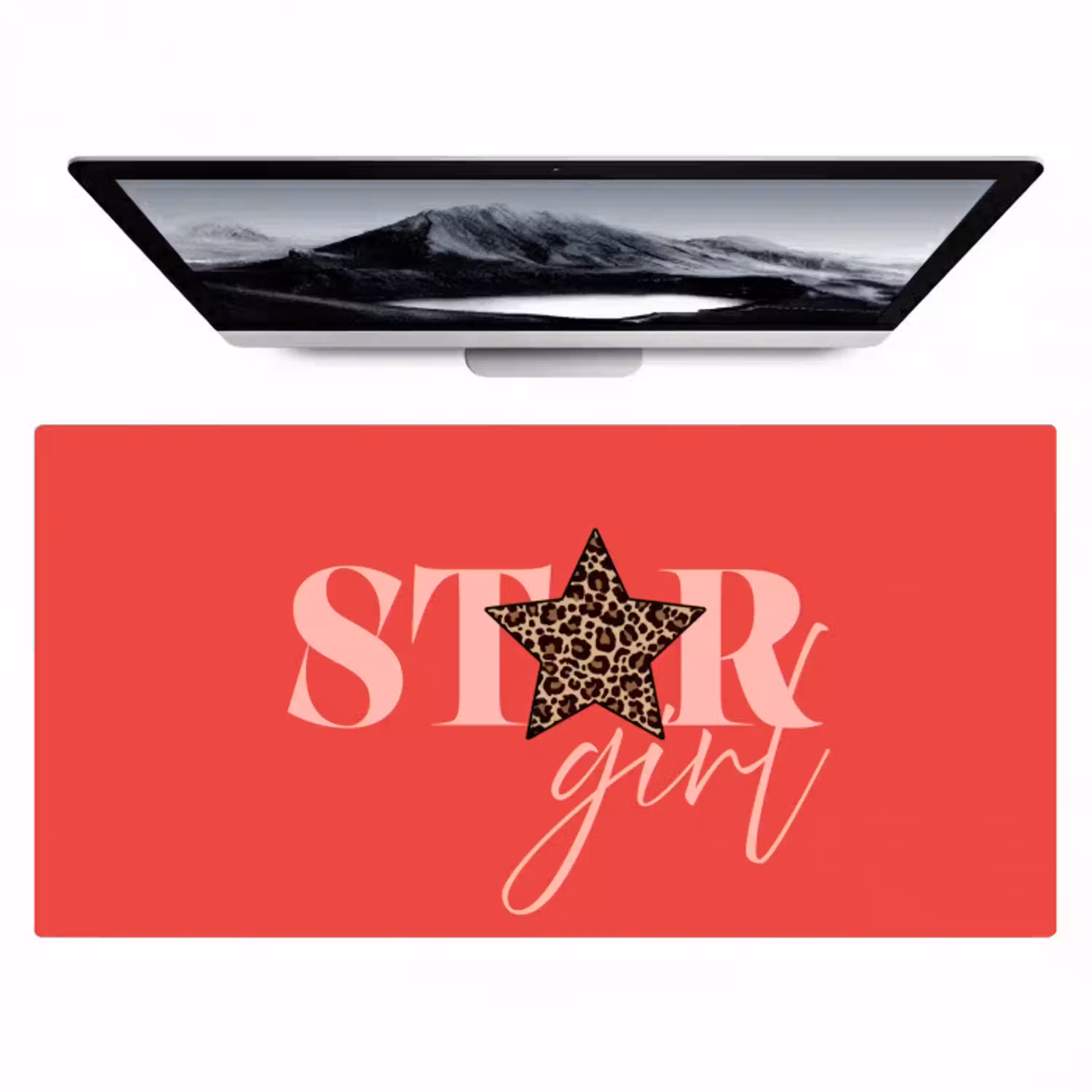 Star girl - Rood - Panter - Ster Muismat XXL klein -zzz3d