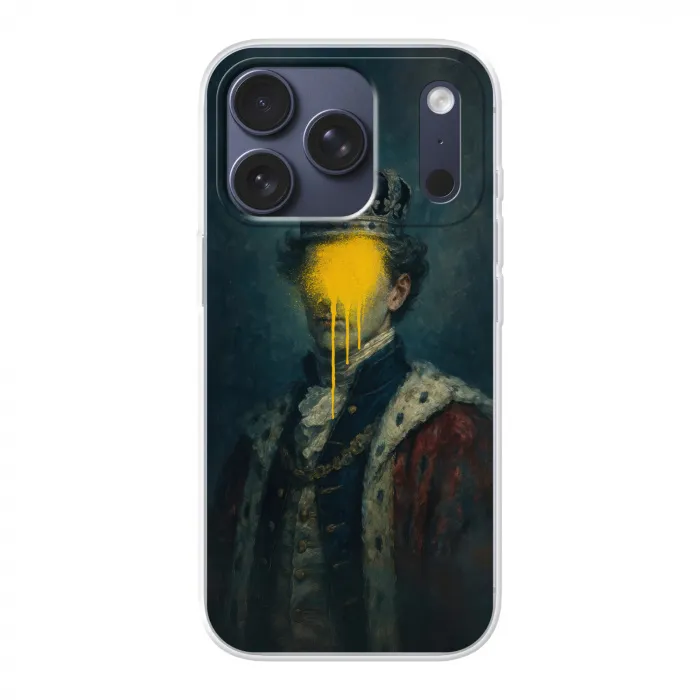 Koning - Portret - Druipende gele verf Telefoonhoesje iPhone 17 Pro klein -3d