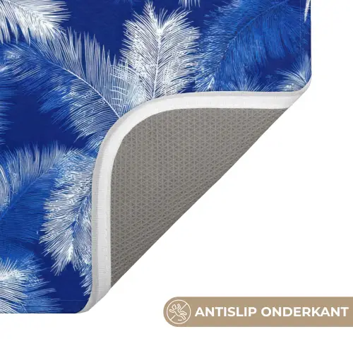 Palmblad - Patroon - Blauw Badmat klein 997 -USP_AntislipNL