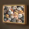 Poes - Kat - Design - Bruin - Grijs - Kids Light Box met batterij (Wandlamp kind) middel -z3d_website