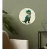 Stekels - Dino - Blauw - Gespierd Wandcirkel kunststof plaat 5mm dik klein -sfeer3