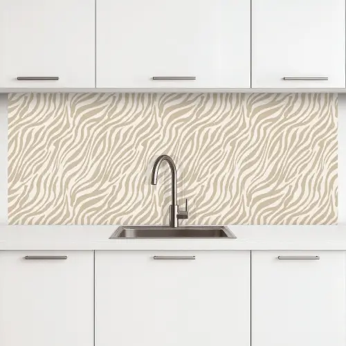 Zebra - Patroon - Beige keuken achterwand 2 middel 871 -3d