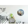 Zeilschip - Huizen - Kade - Zee Wandcirkel aluminium klein -kinderkamer