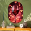 Rood - Wijn - Hartjes Wandcirkel Ovaal Glas middel -sfeer2