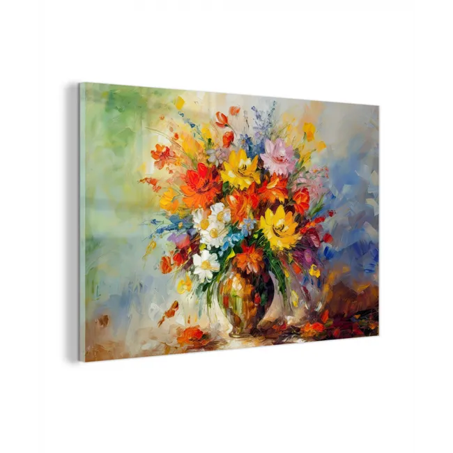 Bloemen - Kleurrijk - Olieverf - Bloempot plexiglas 5mm klein -z3d