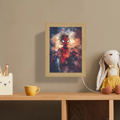 Superheld - Jongens - Rook - Kleuren Light Box met kabel (Wandlamp kind) klein -sfeer2_kind