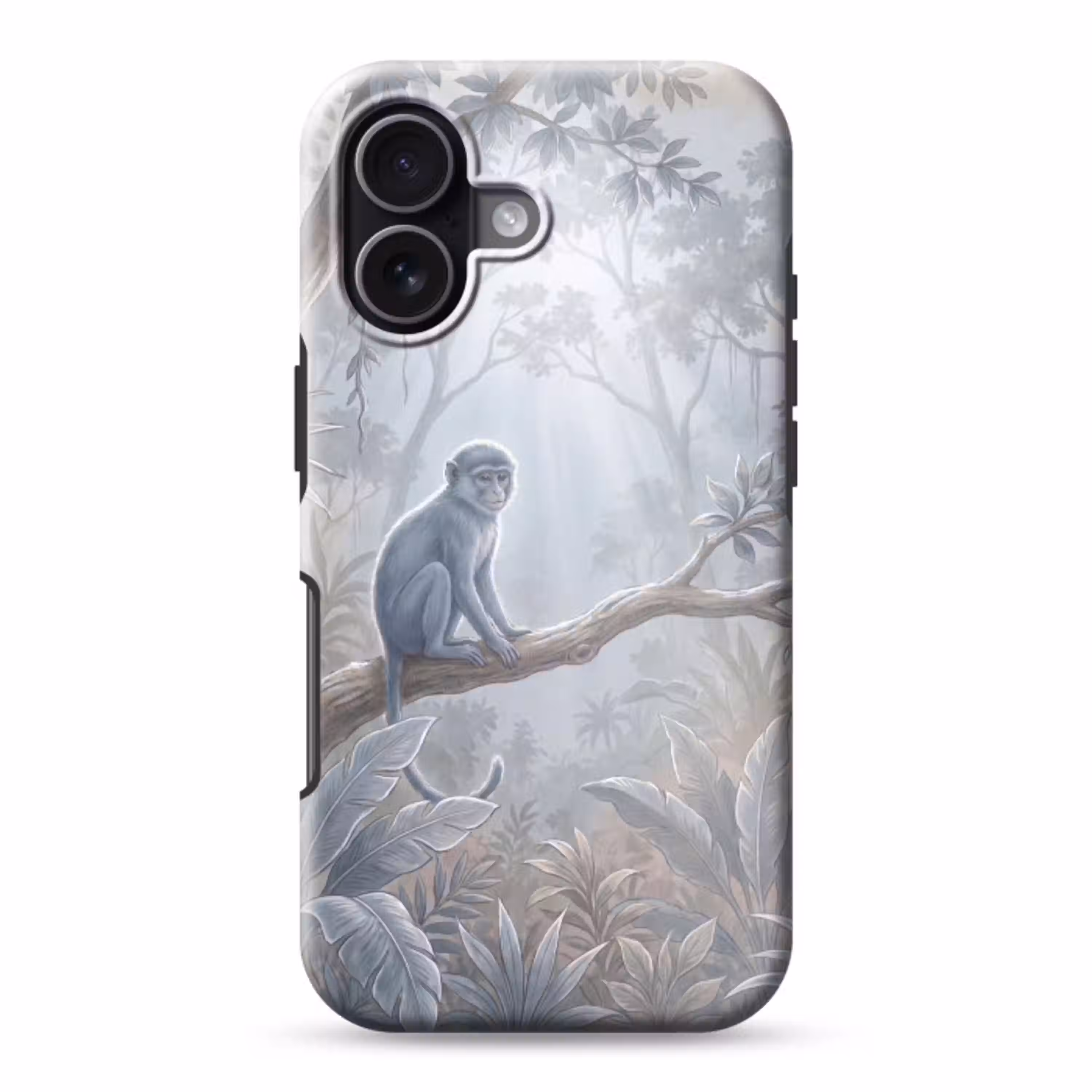 Aap - Boom - Jungle - Natuur - Grijs Toughcase MagSafe Apple iPhone 17 klein -3d