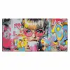 Expressief - Milkshake - Vrouw - Felle kleuren Muismat XXL klein -3d_leeg