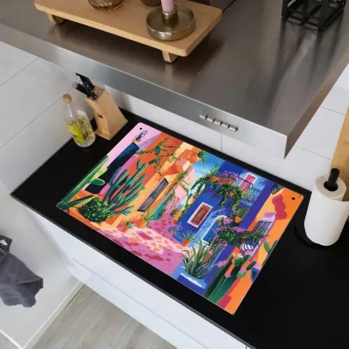 Geel - Blauw - Oranje - Huis Inductie beschemer met haakjes klein -sfeer1