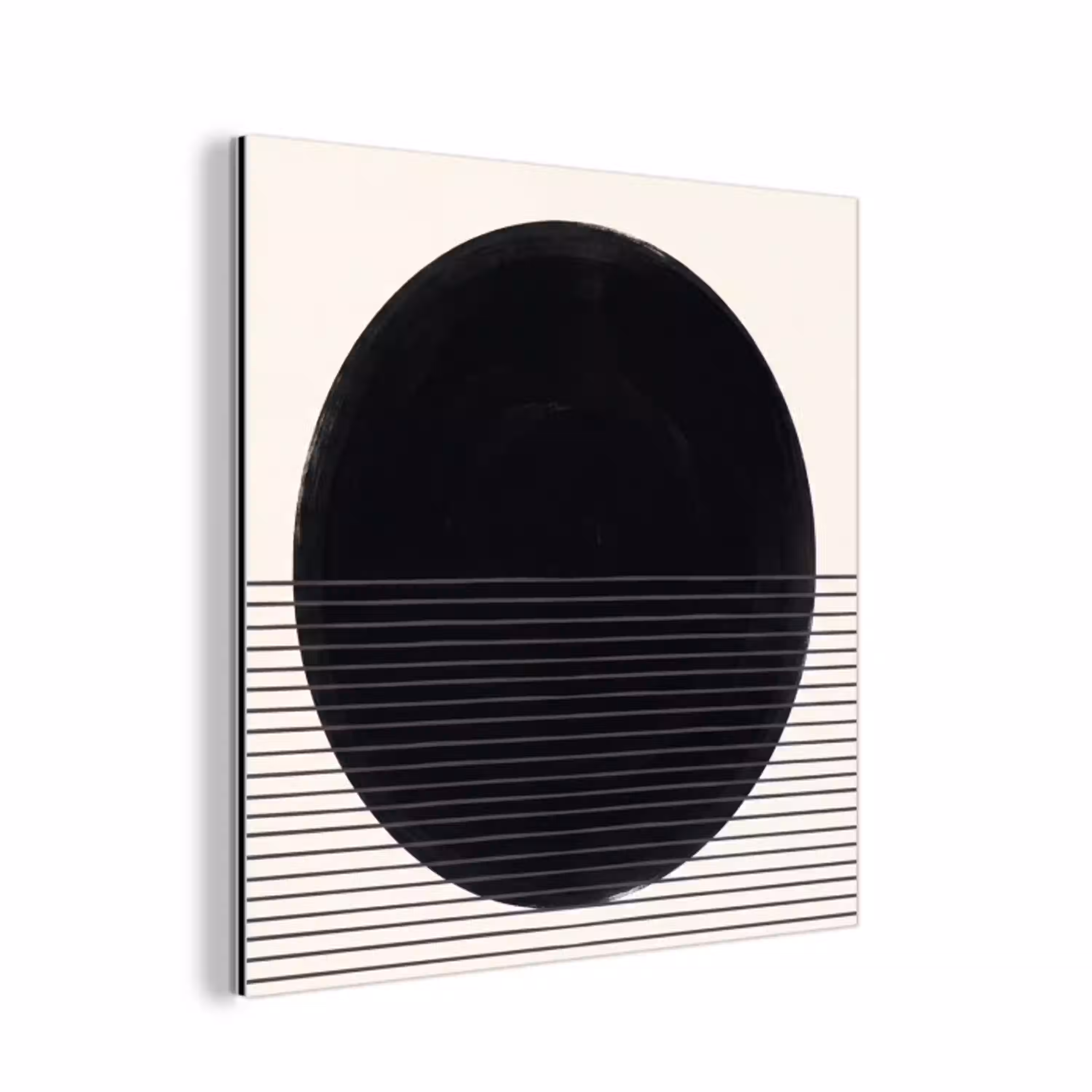 Cirkel - Lijnen - Abstract aluminium wit klein -3d