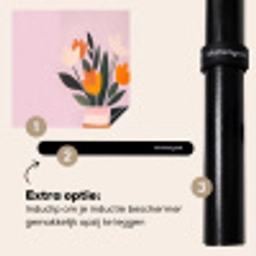 Tulpen - Vaas - Strepen - Paars Inductie beschermer vinyl 3mm middel -zzzzzzz-induclip_NL