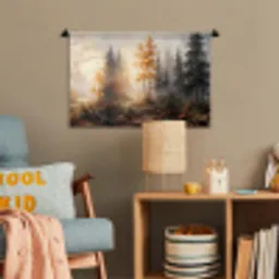 Bospad - Herfstbladeren - Natuur - Schilderachtig - Oranje Wandkleed katoen klein -wsfeer4_kind