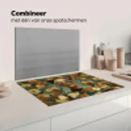 Bloemenkrans - Vrouwengezicht - Zonnebril - Oranje Inductie beschermer vinyl 3mm klein -wsfeer7_website