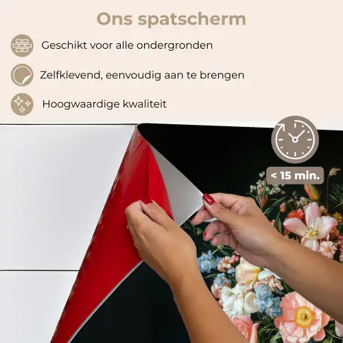 Roze - Bloemen - Vaas - Kleuren keuken achterwand spatscherm klein -spatscherm_NL