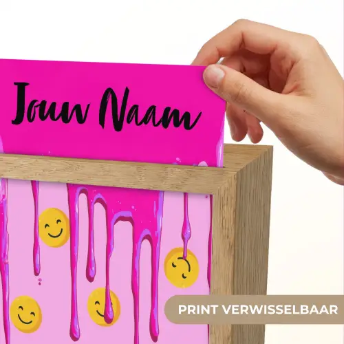 Smiley - Roze - Glazuur Light Box met kabel (Kinderlampje) klein -USP_websiteprintNL