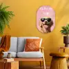 Zonnebril - Hartjes - Hond - Valentijn Wandcirkel Ovaal Forex klein -sfeer4