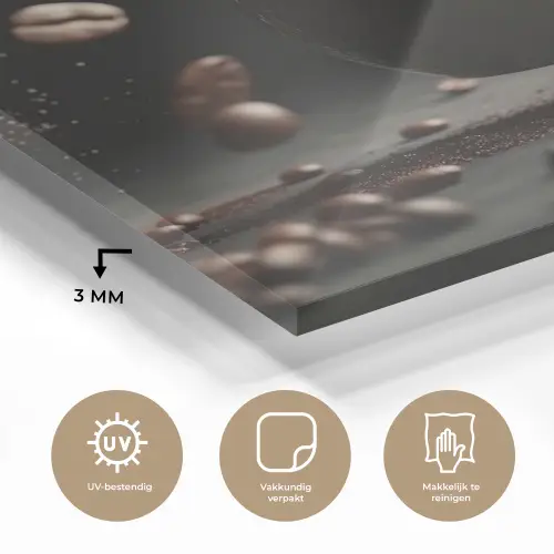 Cappuccino - Kop - Bonen - Bruin plexiglas 5mm klein -sfeer2
