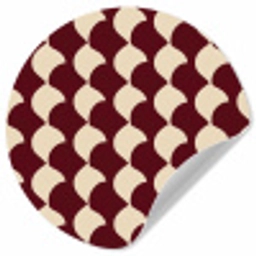 Rood - Tegelpatroon - Crème Wandcirkel behangsticker klein 186 -3d