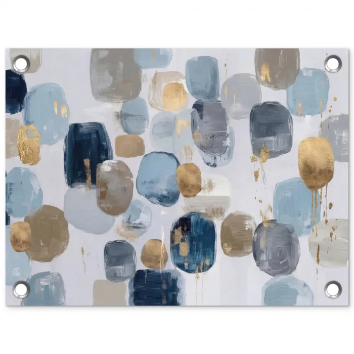Abstract - Goud - Vormen tuinposter los doek klein -3d