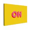 Geel - Roze - Oh - 3D canvas 2cm klein -z3d