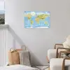 Wereldkaart - Staatkundig - Blauw - Aarde - Educatief tuinposter los doek klein -sfeer8