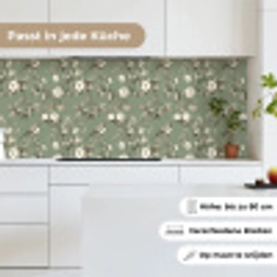 Botanisch - Vogels - Groen keuken achterwand 2 middel 871 -sfeer4_DE