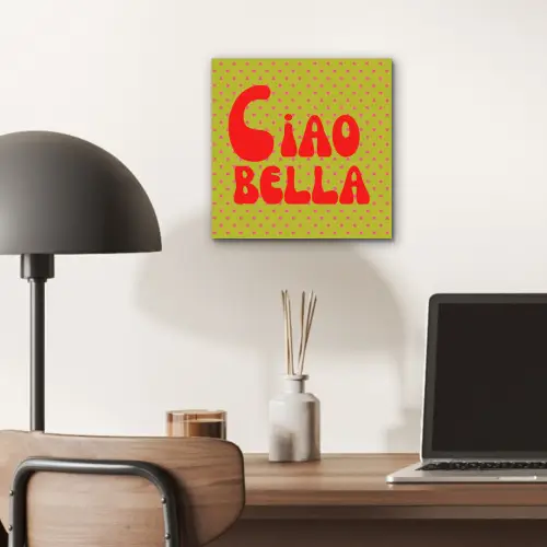 Ciao bella - Rood - Groen - Stippen aluminium wit klein -sfeer5