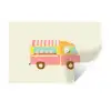 Ijskar - Retro - Softijsjes - Roze Muursticker klein -3d