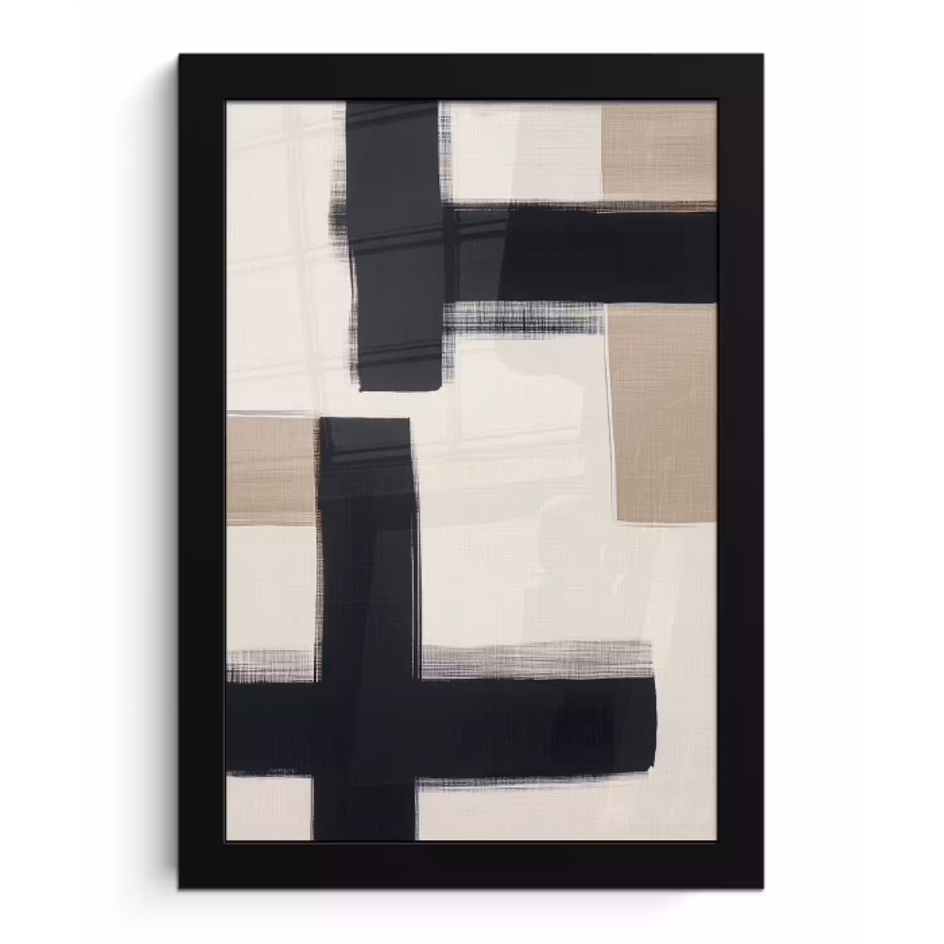 Zwart - Abstract - Japandi fotolijst zwart zonder passe partout klein -3d