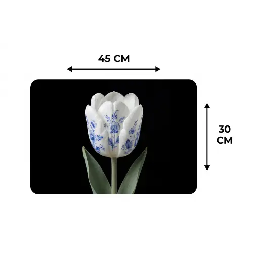 Tulp - Patroon - Blauw Placemat vinyl groot -specs
