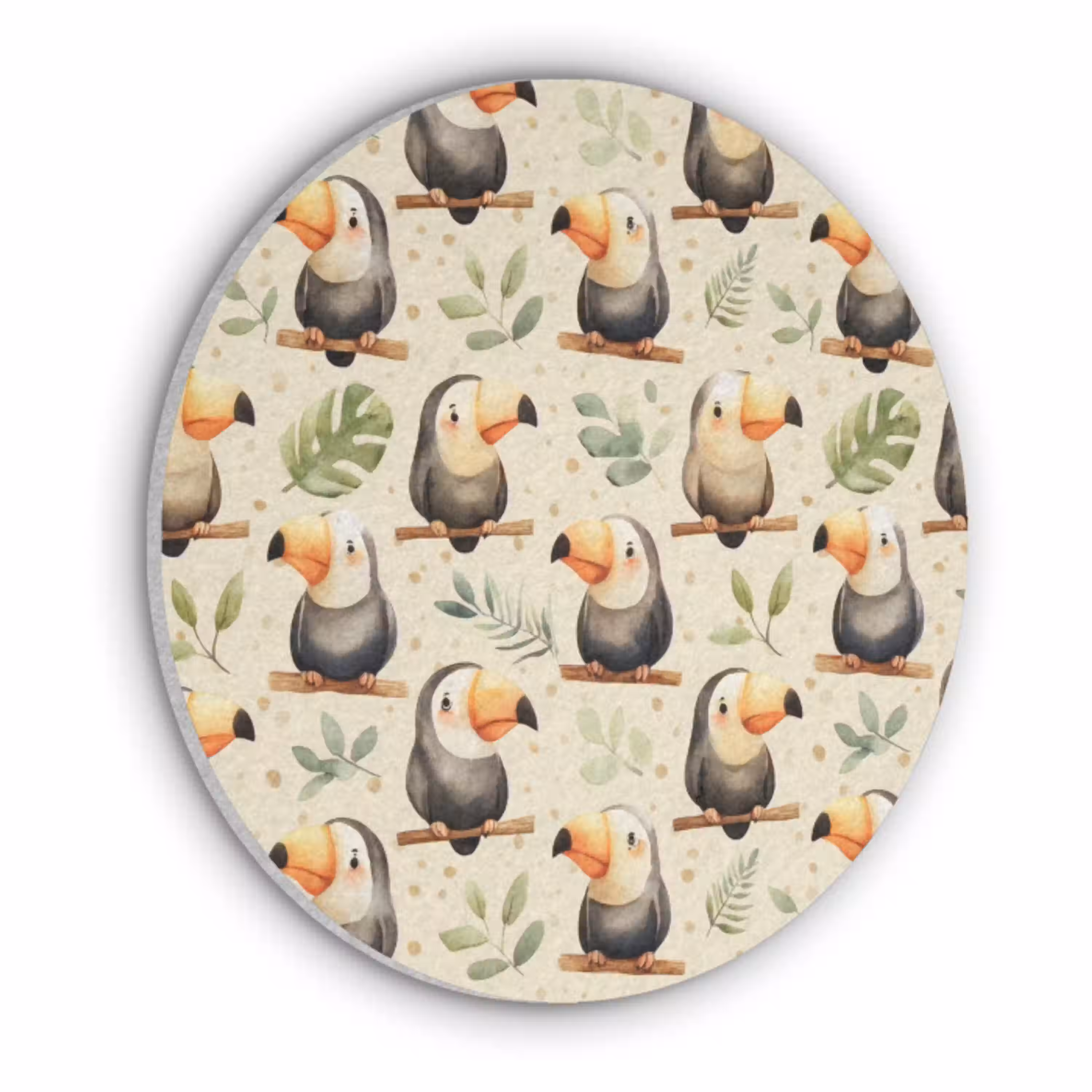 Toekans - Exotisch - Kleurrijk Akoestische PET Vilt - Rond klein 838 -3d